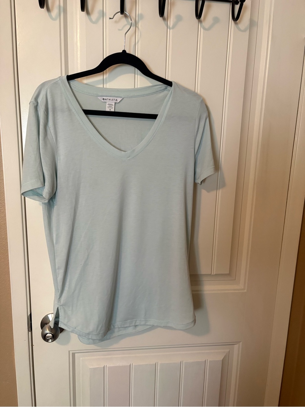 Athleta Pale Blue V-Neck Short Sleeve Tee